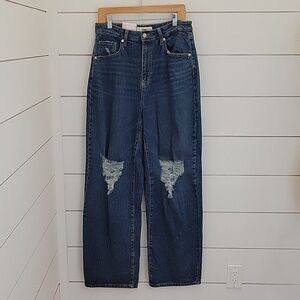 NWT New York Laundry size 7 oversized distressed blue denim blue jeans 90s y2k